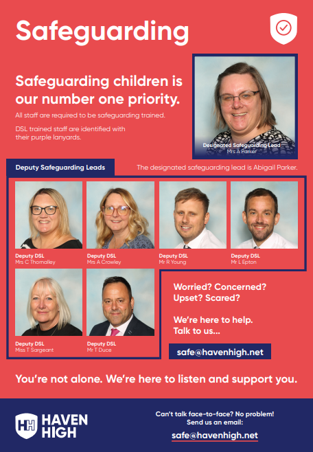 An image of the staff responsible for safeguarding within school